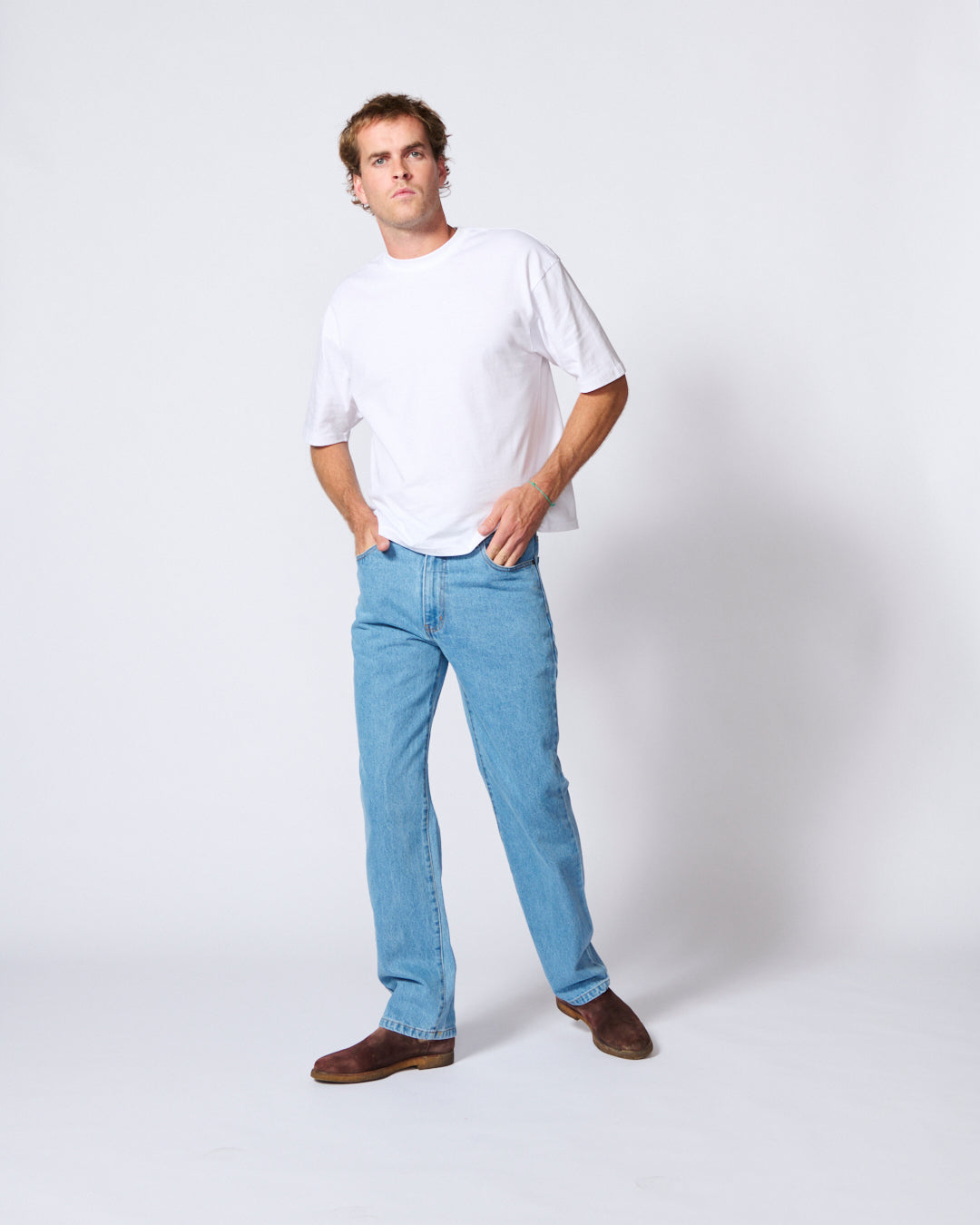 AMCO RIGID LIGHT STNW mens jean, regular, mid rise LGT STNWSH